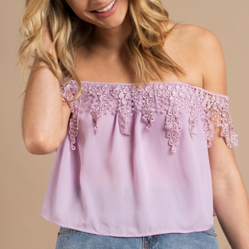 Tobi off the shoulder lavender top
